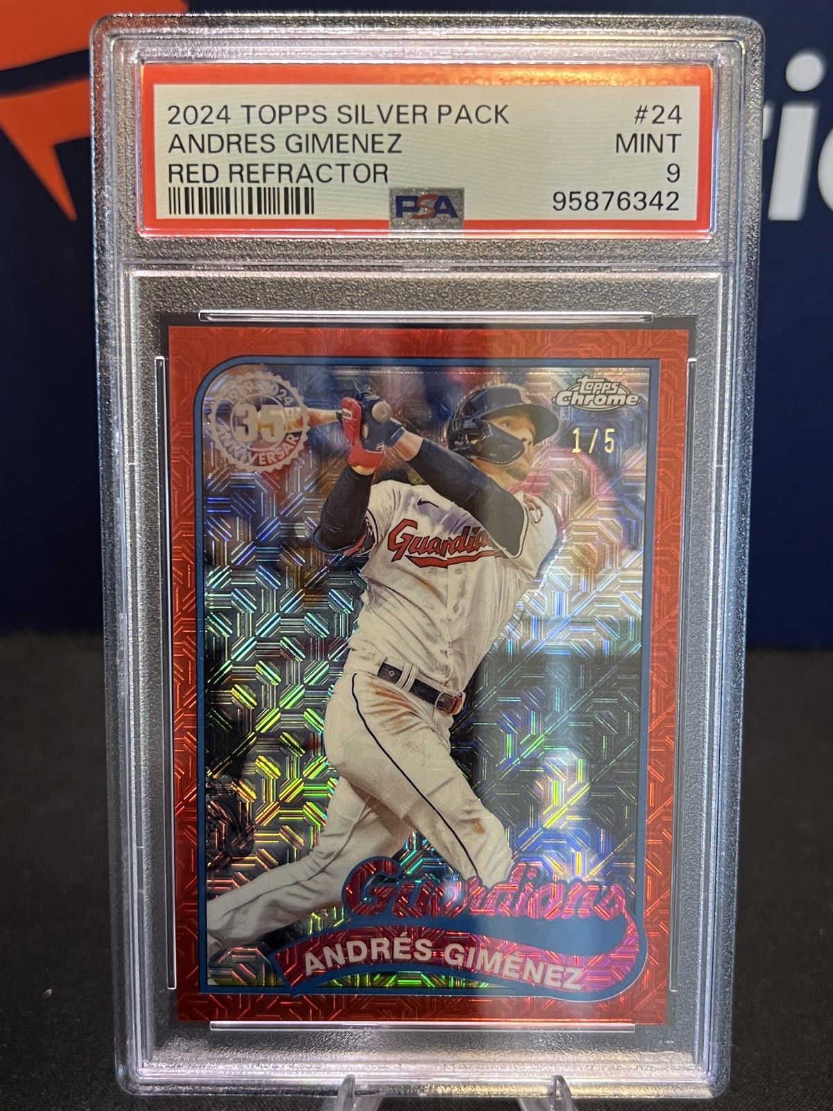 2024 Topps – 1989 Topps Chrome Silver Pack Mojo Andres Gimenez Red Refractor /5