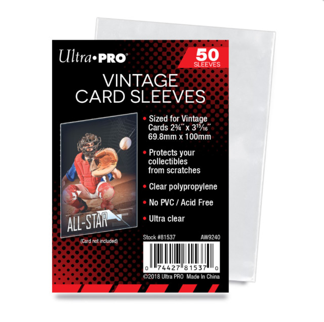 Ultra PRO Penny Card Sleeves for VINTAGE Cards 2-3/4″ X 3-15/16″ Pack of 50