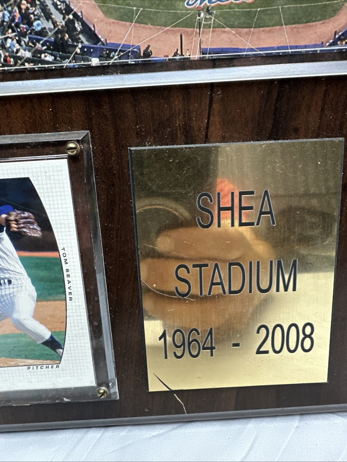 1964-2008 Shea Stadium Final Season Plaque Tom Seaver David Wright COA READ DESC