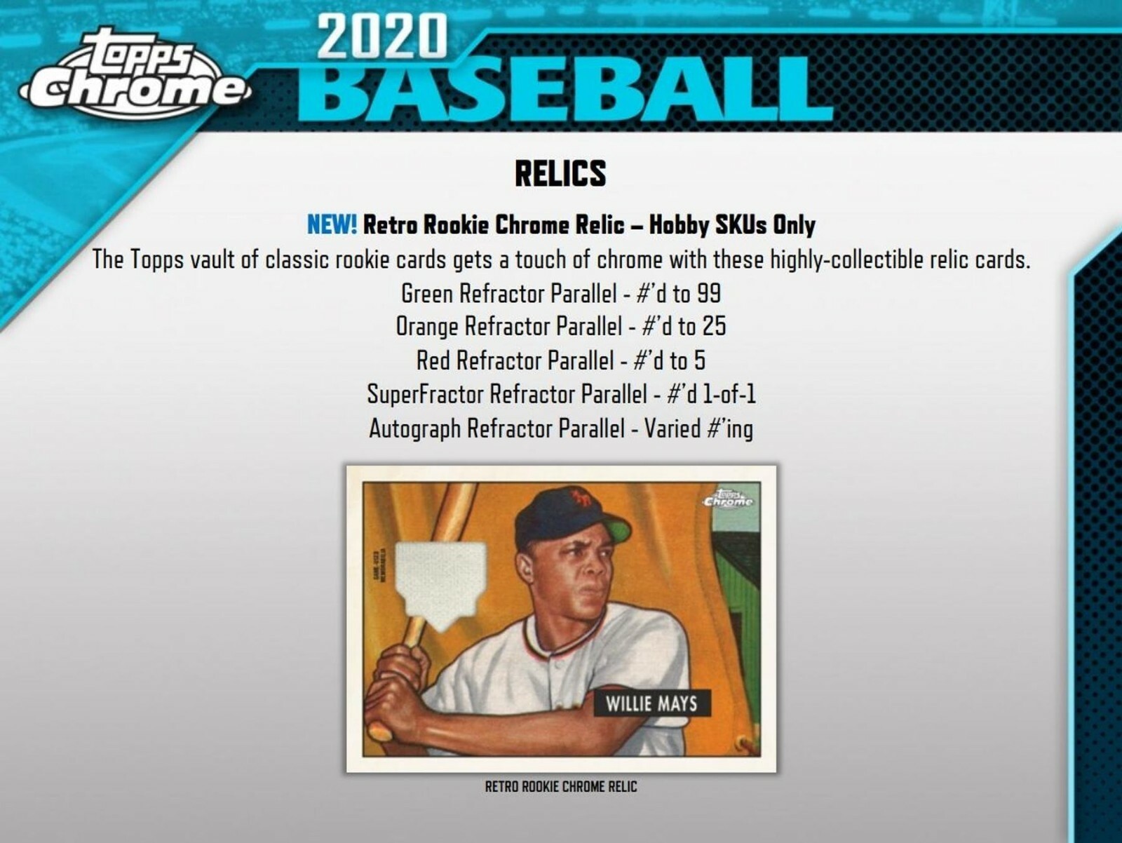 2020 Topps Chrome Baseball Factory Sealed HOBBY BOX (2 Autos/Box) QTY AVAILABLE