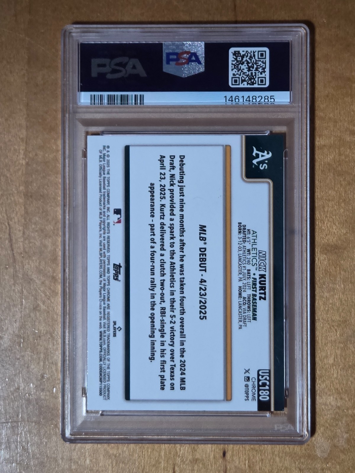 Nick Kurtz 2025 Topps Chrome Update Negative Refractor Rookie