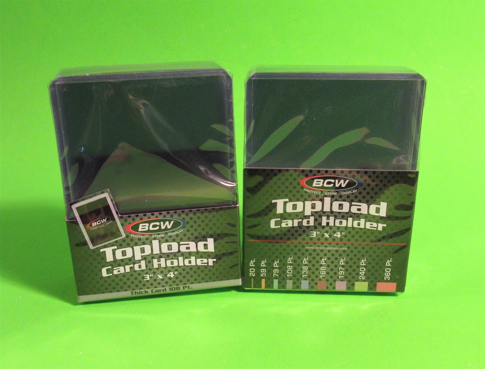 20 THICK 108 PT. SPORTS/TRADING TOPLOAD CARD HOLDER, 3 X 4 X2.75MM RIGID PLASTIC