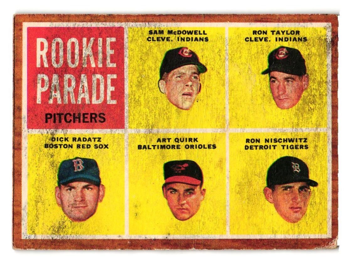 1962 Topps Baseball set SP HIGH #591 Rookie Parade Pitchers Poor Sam McDowell RC