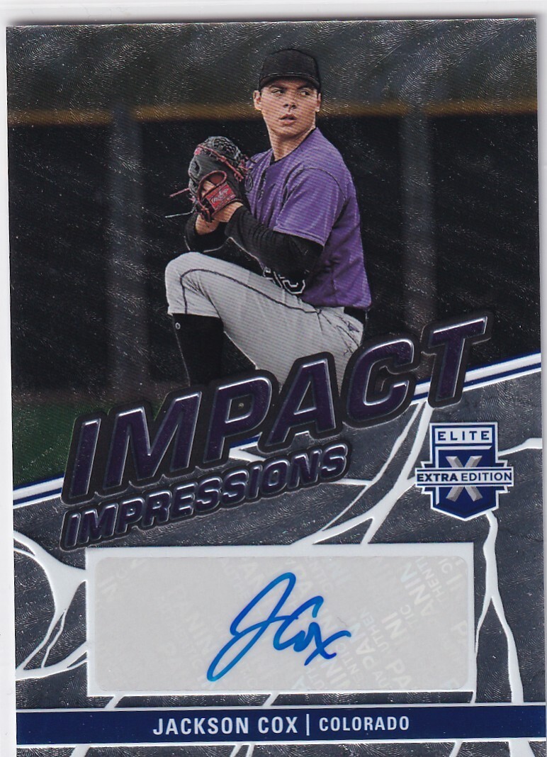 2023 Elite Extra Edition – Impact Impressions Jackson Cox #II-JXC (AU, RC)