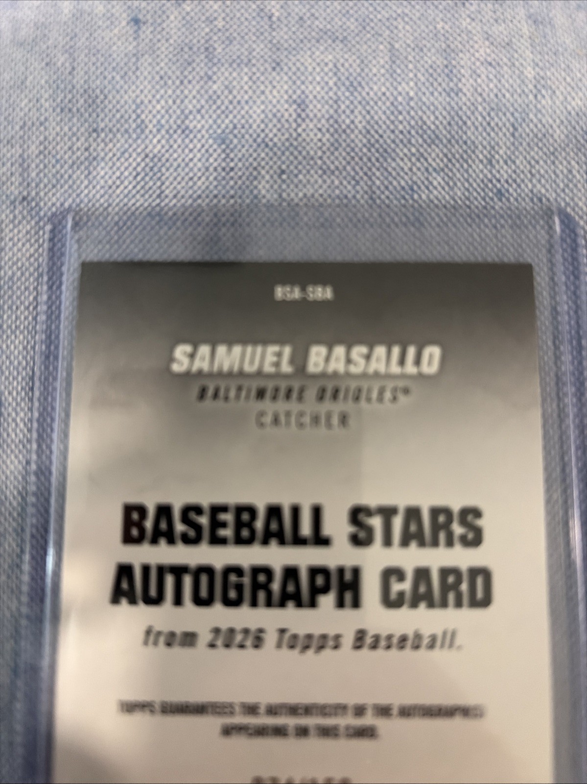 2026 Topps – Samuel Basallo #BSA-SBA – Baseball Stars Autographs Blue #074/150