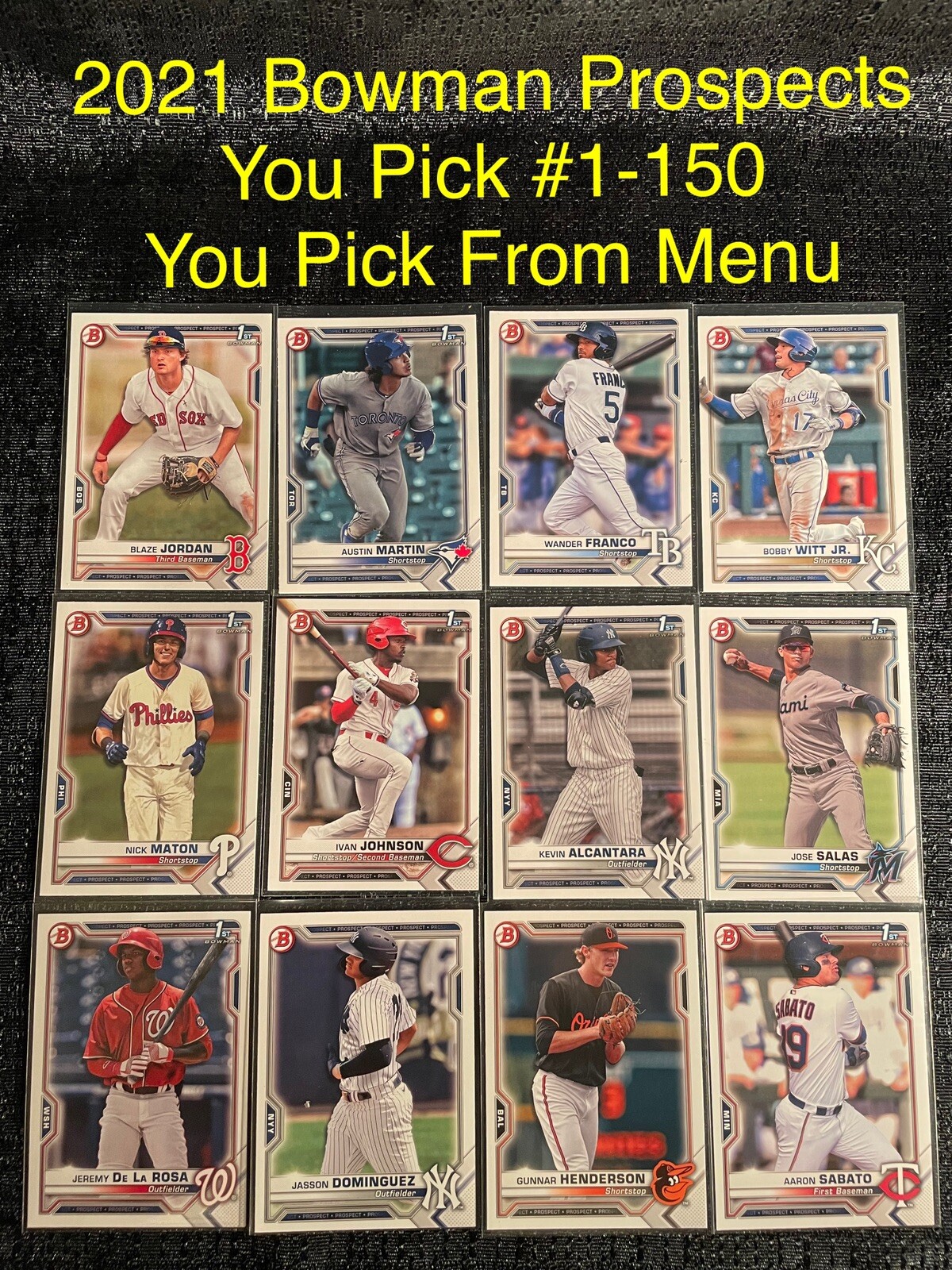 2021 Bowman Baseball Prospects You Pick Complete Your Set Rookie Card #1-150