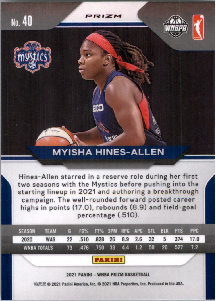 2021 Panini Prizm WNBA Prizms Hyper #40 Myisha Hines-Allen – BSK