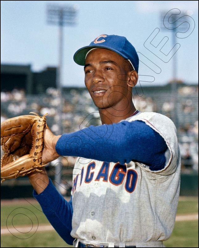 Ernie Banks Photo 8X10 – 1959 Topps Card Photo Chicago Cubs FREE SHIPPING