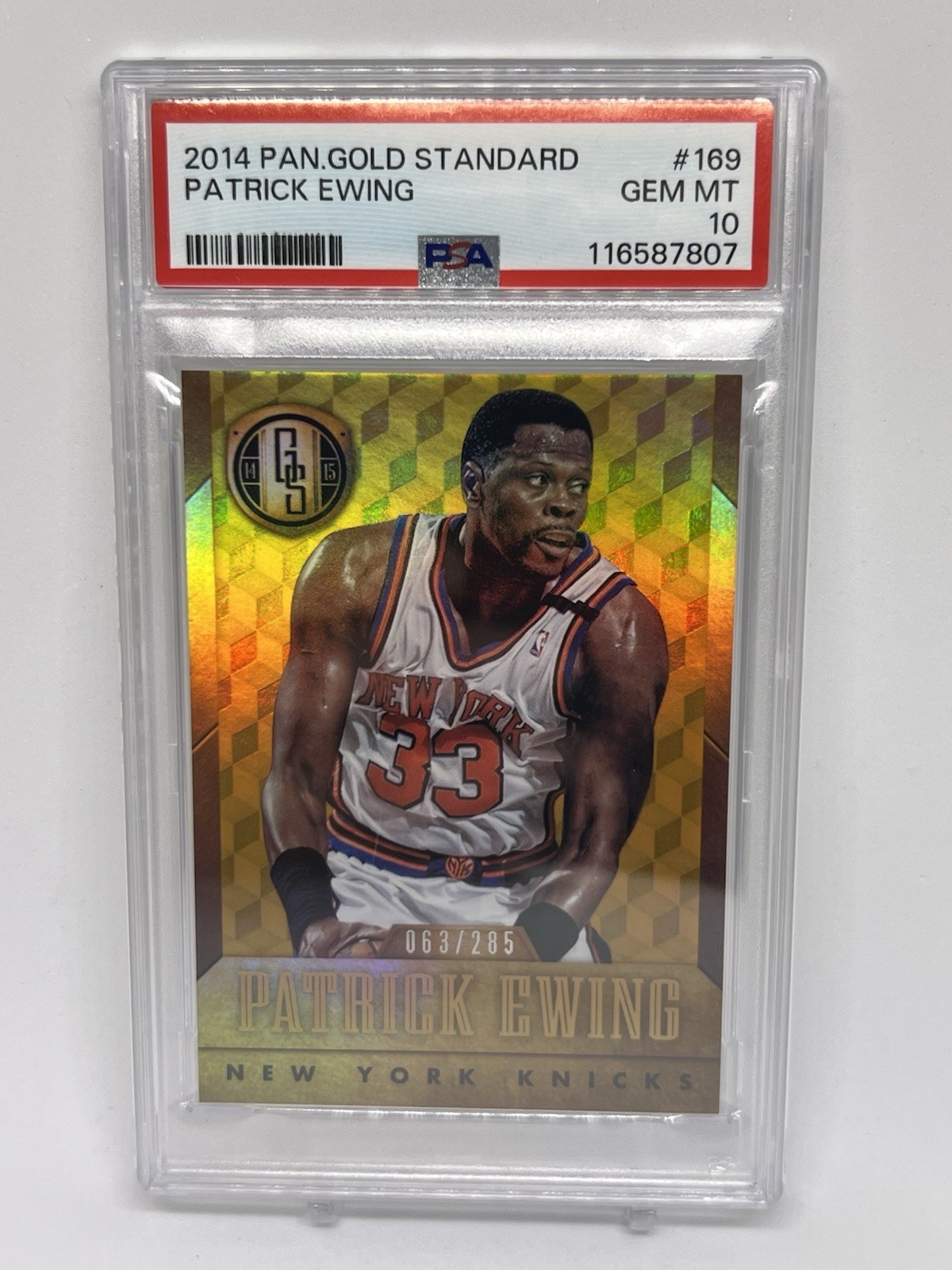 2014-15 Panini Gold Standard /285 Patrick Ewing #169 HOF Knicks PSA 10 POP 1