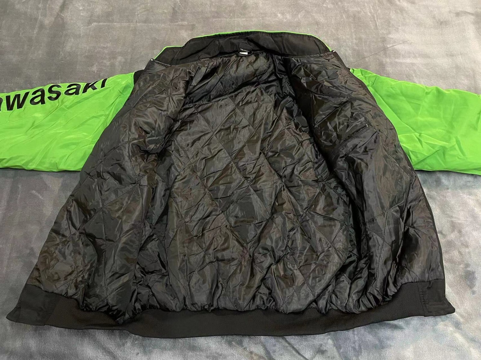Unisex Adult Kawasaki Jacket Ebroidered Cotton Padded F 1 Racing Jacket
