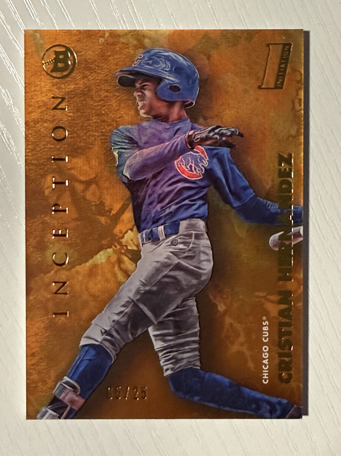 Cristian Hernandez 2021 Bowman Inception Prospects Orange 05/25 Marlins Cubs
