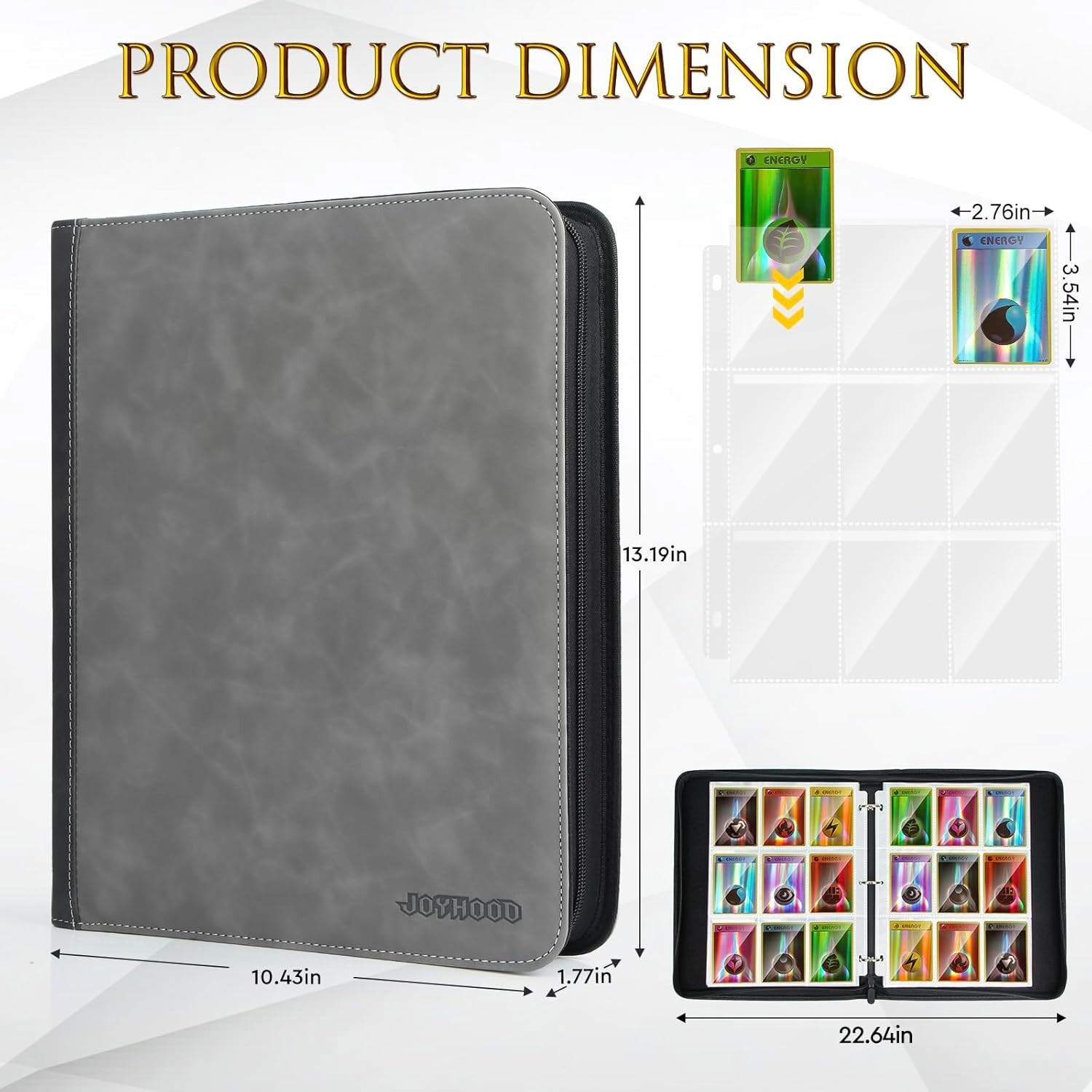 Toploader Binder, Holds 900Toploaders, 9 Pockets, Top Loader Binder for Cards S