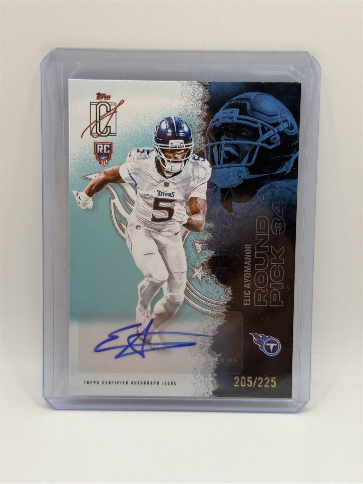 Elic Ayomanor – 2025 Topps Signature Class #120 Blue Rookie Auto #/225