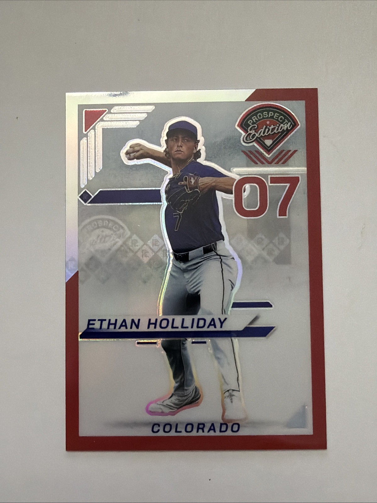2025 Panini Prospect Edition – Ethan Holliday #117 Red Prizm /199 (RC)