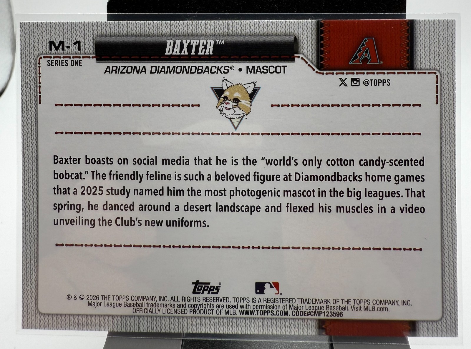 BAXTER 2026 Topps Series 1 Celebration #M-1 Arizona Diamondbacks Mascot