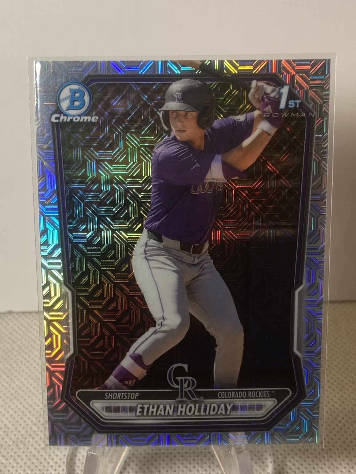 2026 Bowman Ethan Holliday Chrome 1st Bowman Mojo Refractor #BCP-1 Rockies