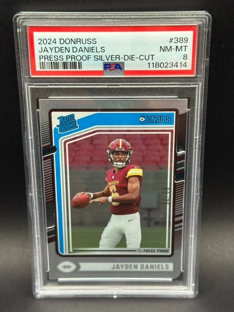 2024 Donruss Jayden Daniels #389 PSA 8 RC Press Proof Silver Die Cut /75