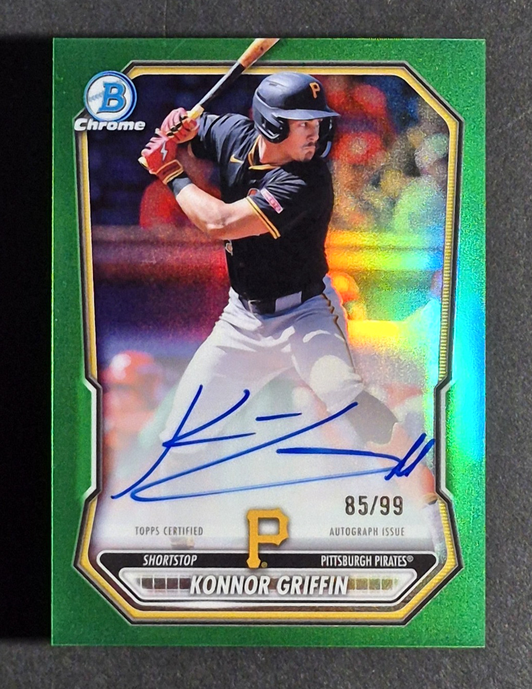 2026 Bowman Konnor Griffin CHROME PROSPECT AUTO RC GREEN /99 AUTOGRAPH, Centered