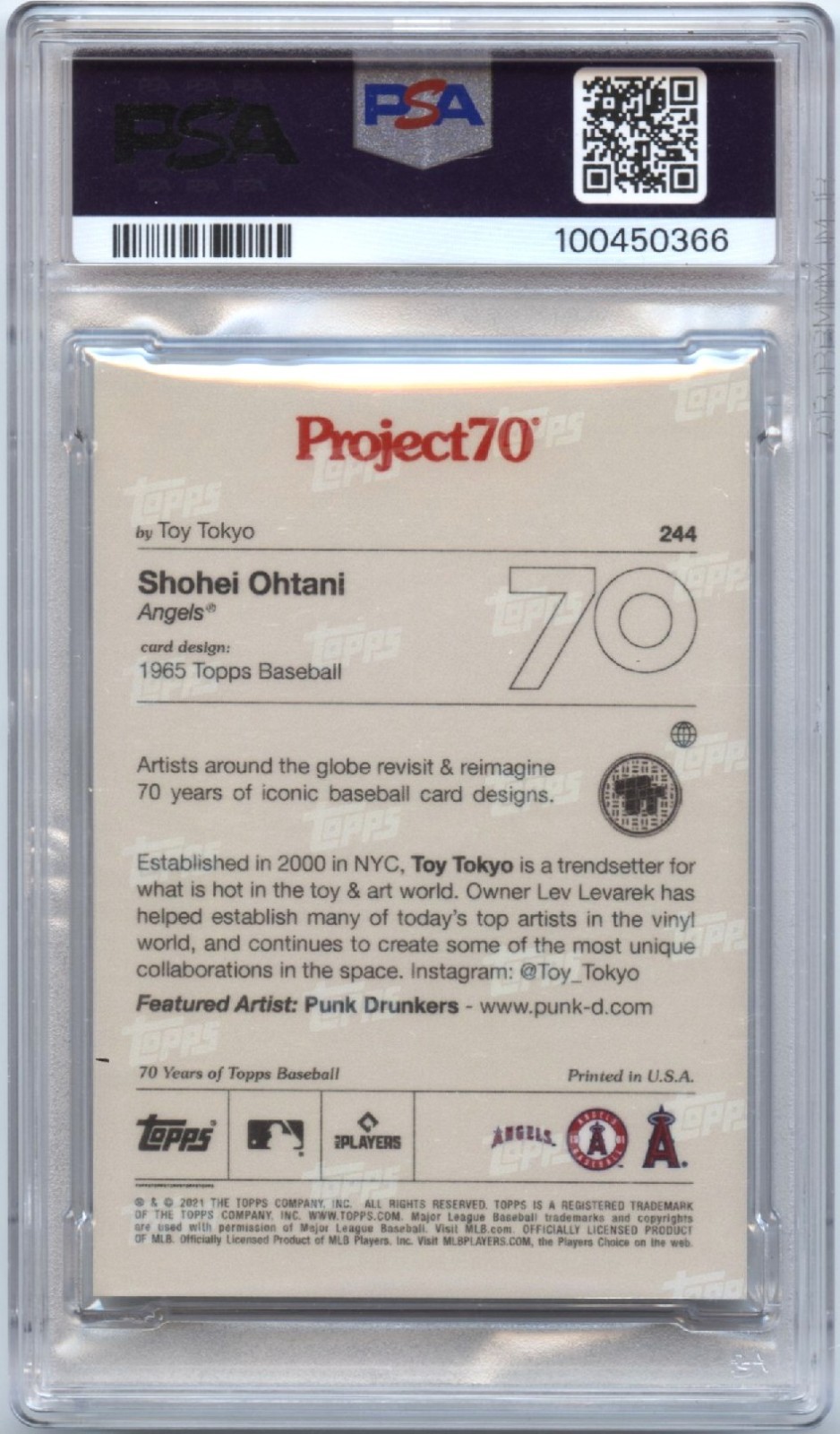 SHO TIME! PSA 10 Gem Mint! 2021 Topps Project70 SHOHEI OHTANI #244_Toy Tokyo!