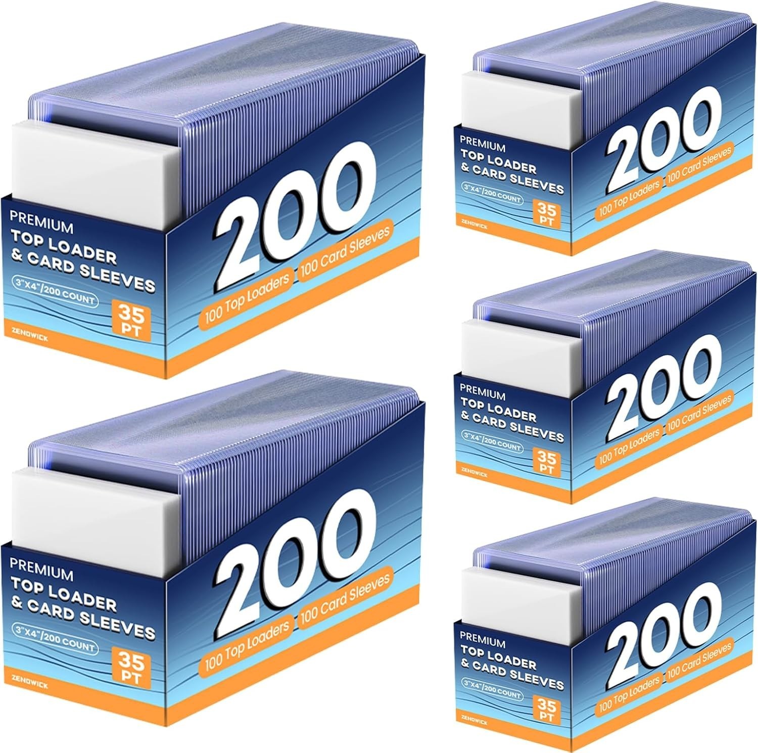 1000ct Top Loaders With Sleeves Clear Trading Card Protectors For 35pt