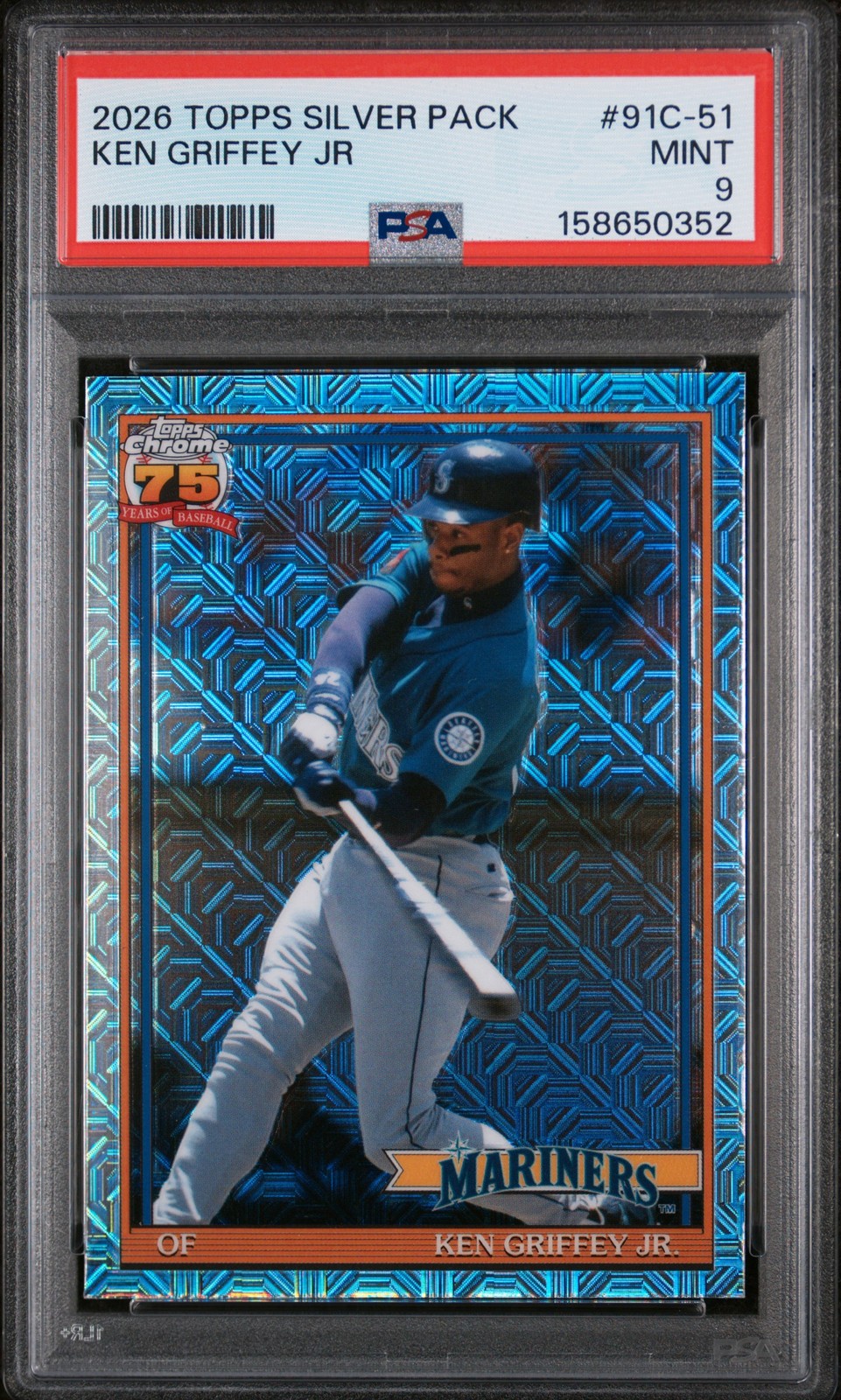 2026 Topps Silver Pack 1991 Chrome Promo #91C-51 Ken Griffey Jr PSA 9