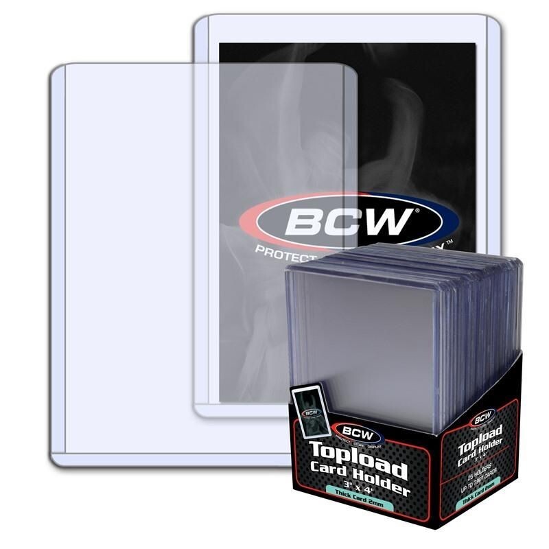 200 BCW 2mm Thick All Sport Trading Card Hard Plastic Topload Holders 79pt