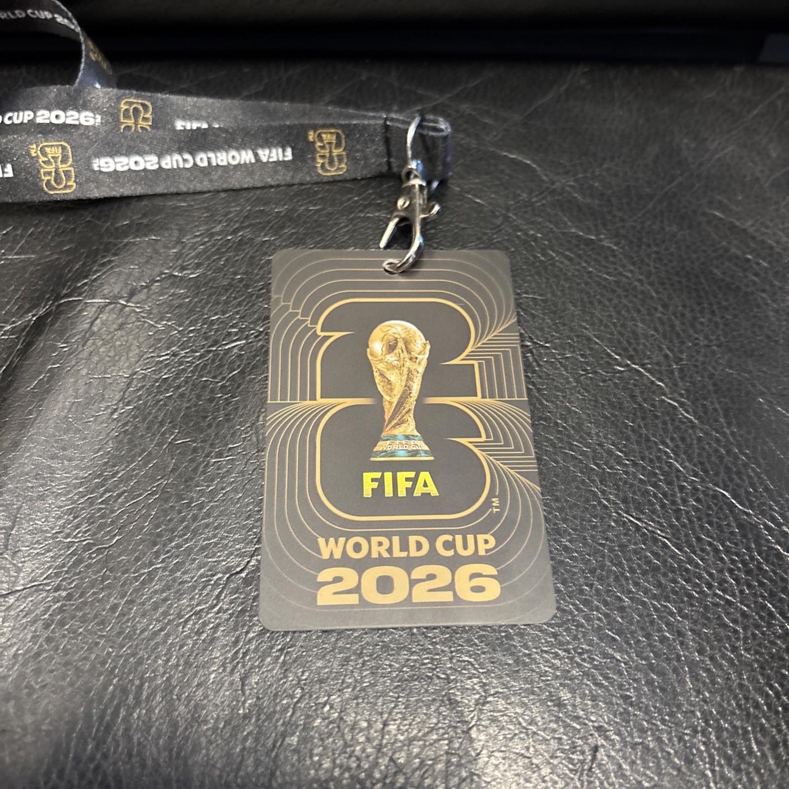 FIFA World Cup 2026 Soccer Lanyard w/ Fan ID Card, Black/Gold, One Size