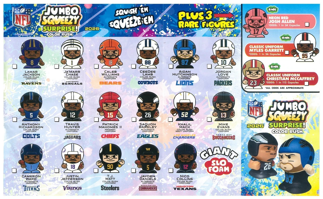 Lamar Jackson NFL Figure Jumbo Squeezy Surprise Color Rush Ravens Collectible