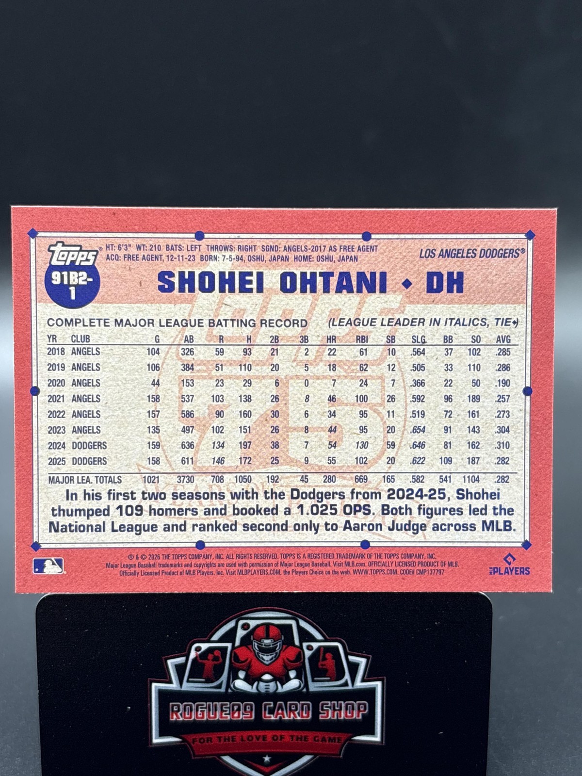 2026 Topps #91B2-1 Shohei Ohtani 35th Anniversary Series 2