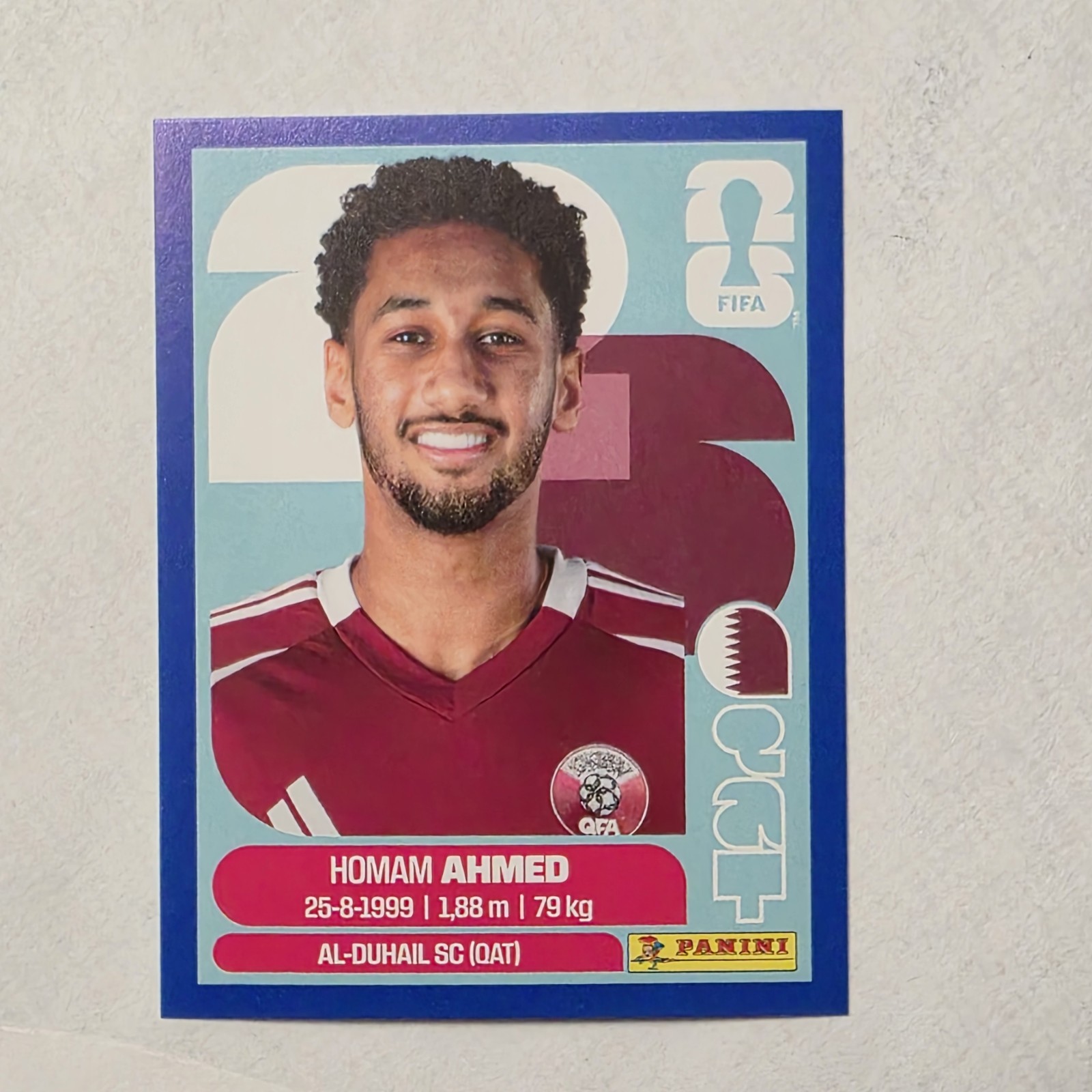2026 Panini Fifa World Cup USA Sticker Homan Ahmed BLUE Parallel #QAT 5