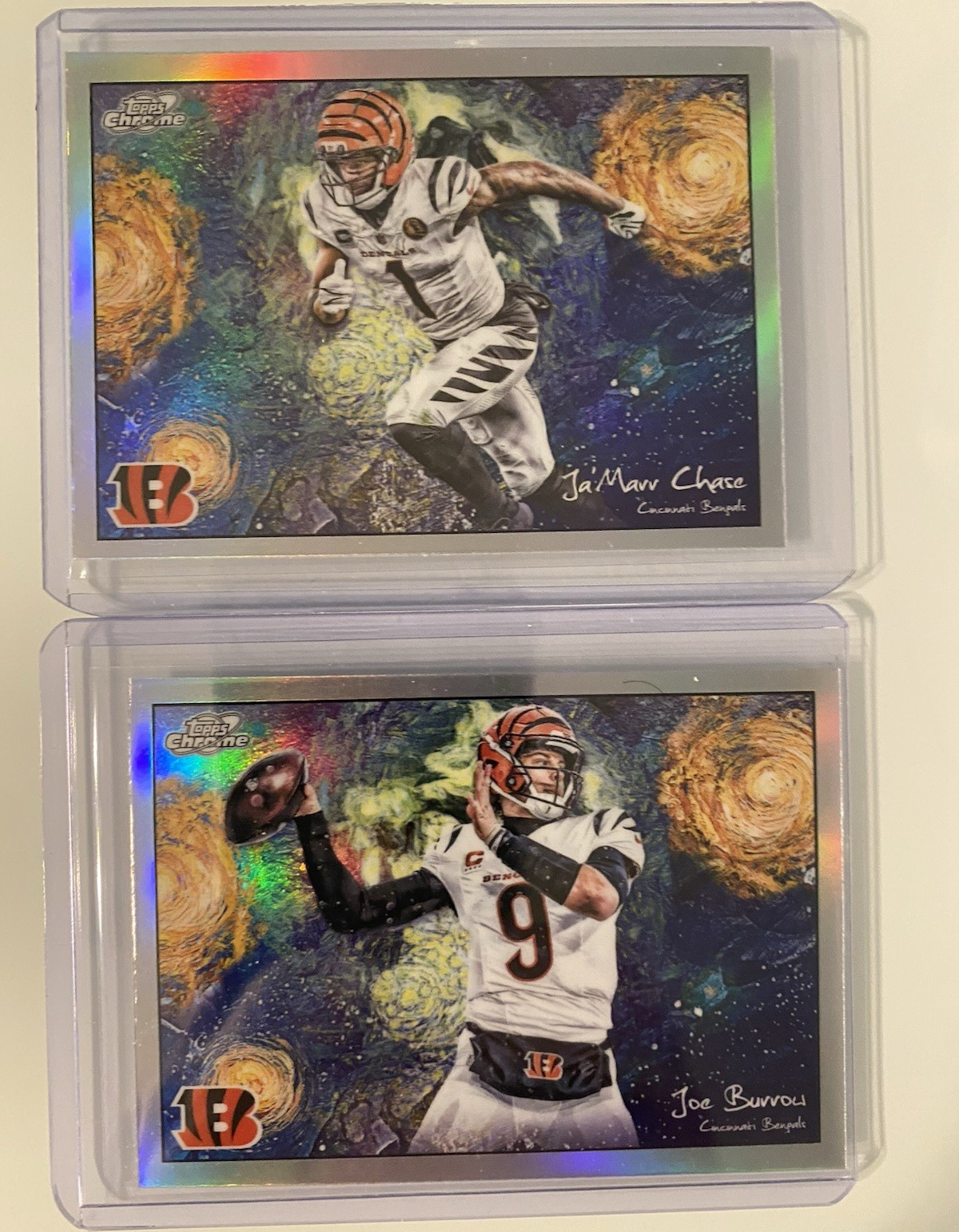 2025 Topps Cosmic Chrome Bengals Starry Night 2 Card Lot Burrow Chase STN-13 17