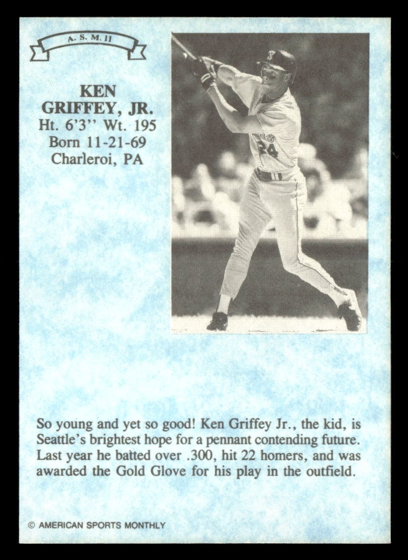 Ken Griffey Jr & Sr 1991 American Sports Monthly Gold Foil Card #11 Mariners