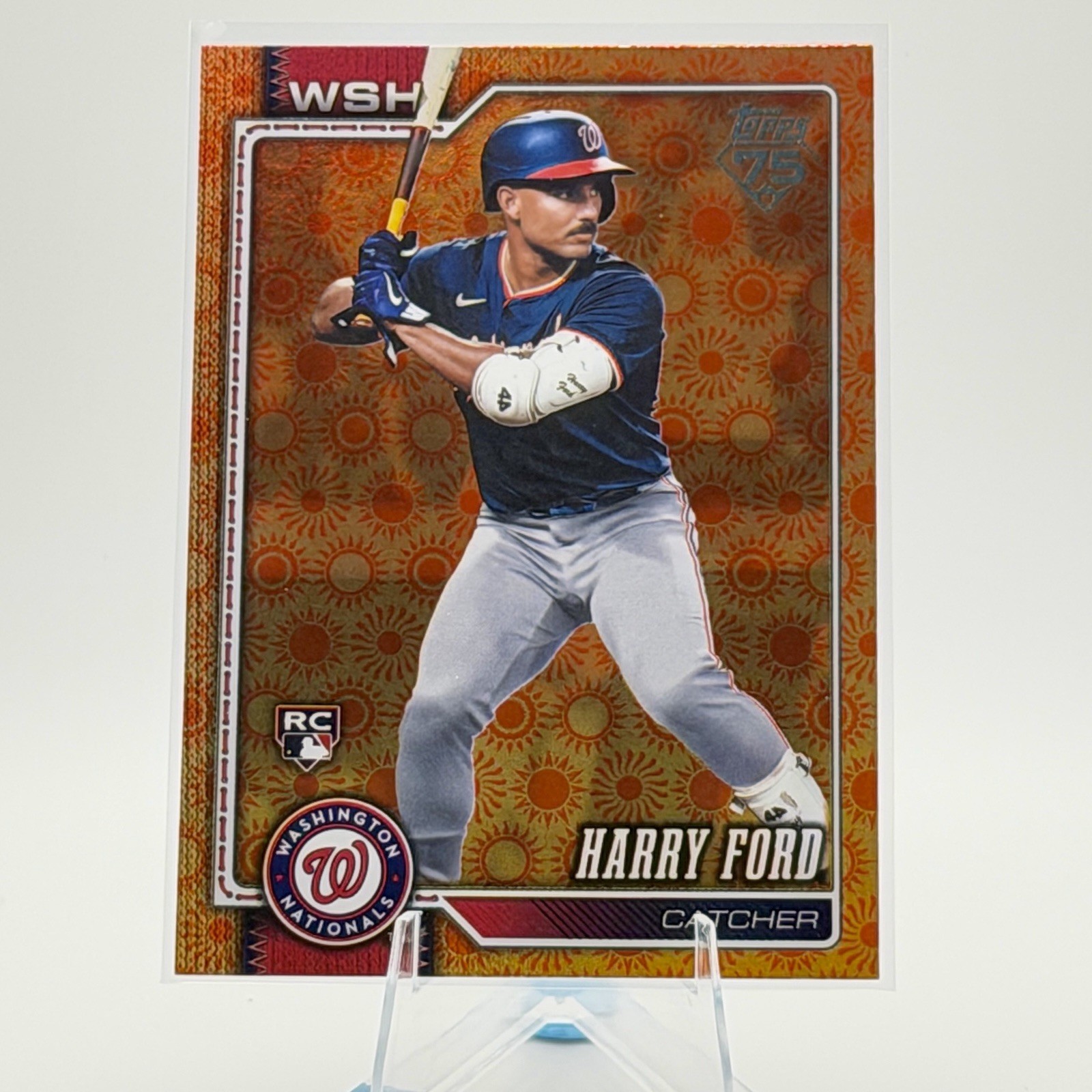 2026 Topps Series 2 #659 Harry Ford Nationals Orange SUN Holo Foil Rookie