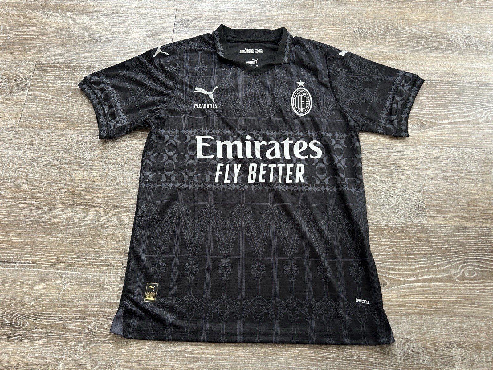 Puma Men’s AC Milan x Pleasures 2023/24 Fourth Replica Jersey Rafael Leão Small