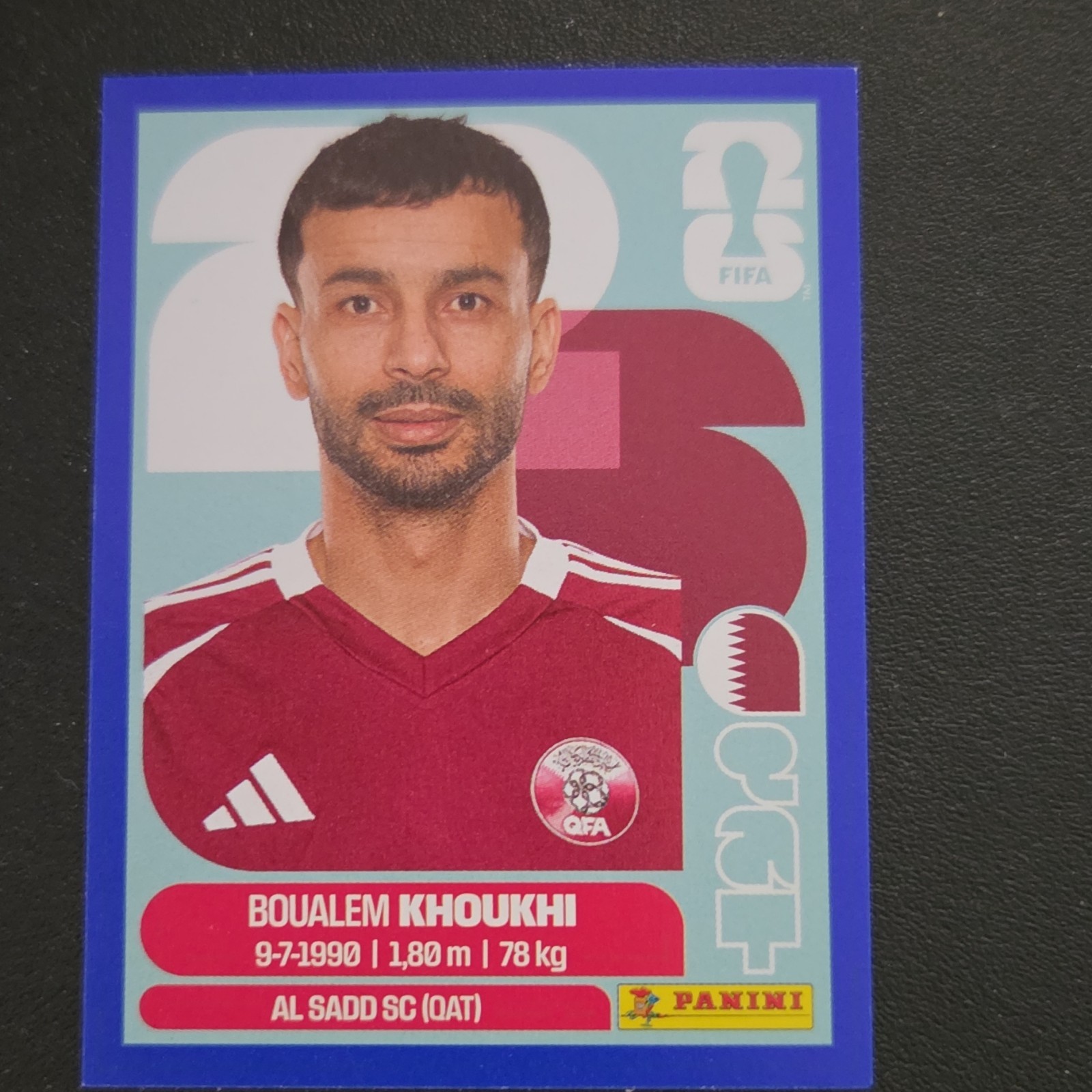 Panini FIFA World Cup 2026 Sticker Boualem Khoukhi Qatar QAT 6 Soccer Card