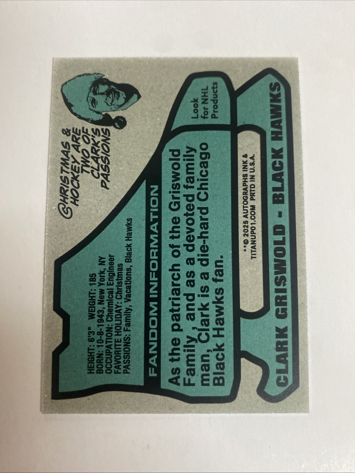 1979-80 Hockey Clark Griswold Chevy Chase Christmas Vacation Custom Card B-48