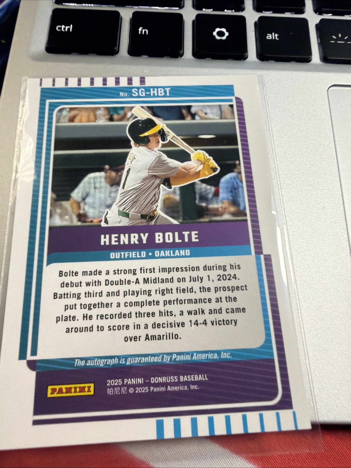 2025 Panini Donruss – Signature Series Henry Bolte Laser Auto (AU, RC)