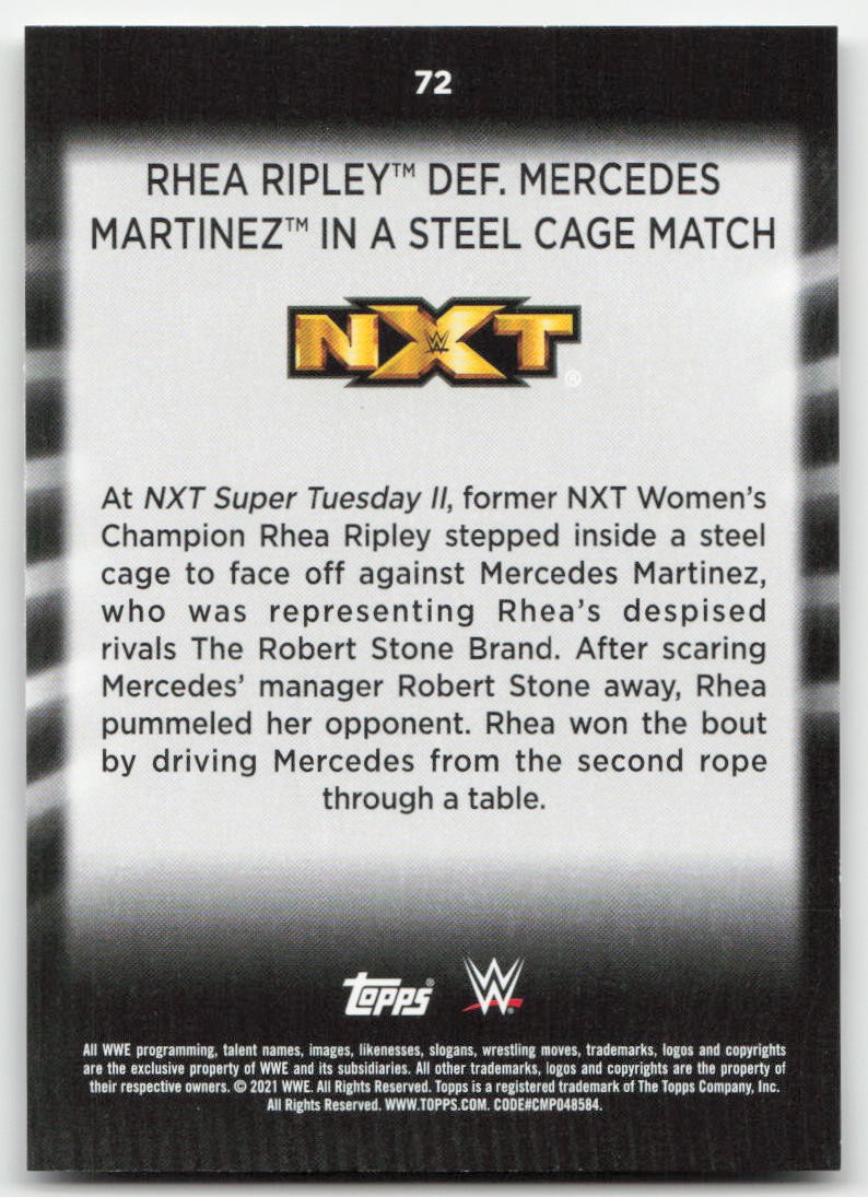 2021 Topps WWE Women’s Division Rhea Ripley Mercedes Martinez #72