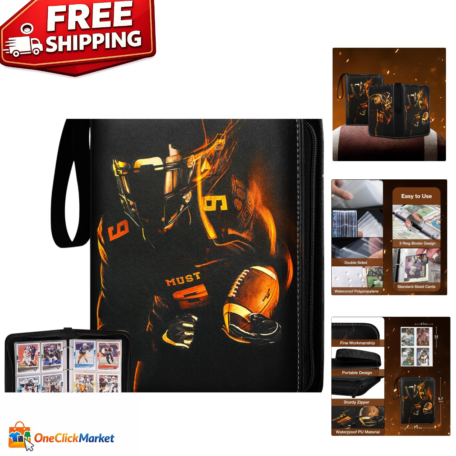 Exclusive Football Design Card Holder – 440 Pockets for Collectors and Fans