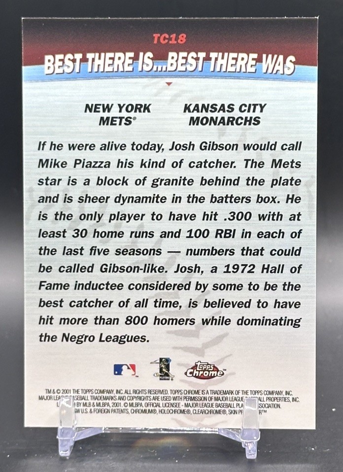2000 Topps ~ Mike Piazza | Josh Gibson ~ Combos ~ TC18 ~ Mets | Monarchs