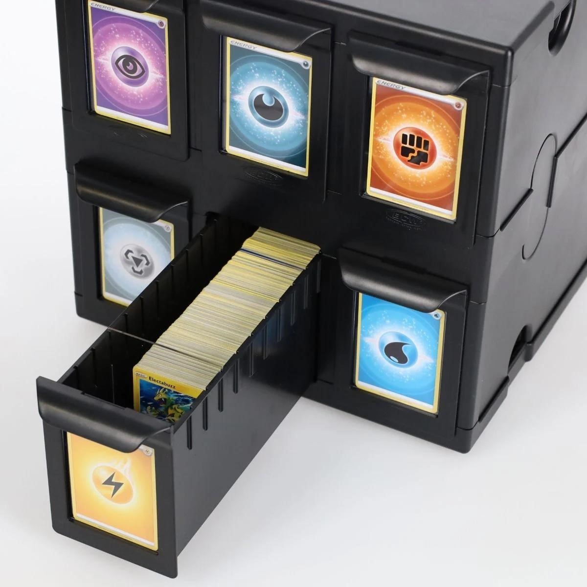 BCW Card Box Bin 6 Drawers Hold 1000+ Gaming / 700 Sports Cards Plastic Connect