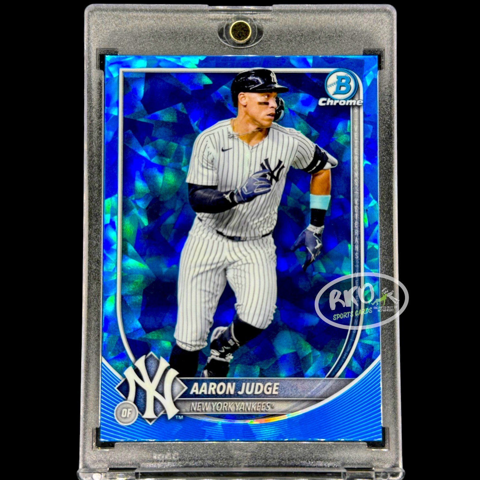 Aaron Judge RARE BLUE CRACKED ICE INVESTMENT CARD BOWMAN CHROME YANKEES MVP MINT