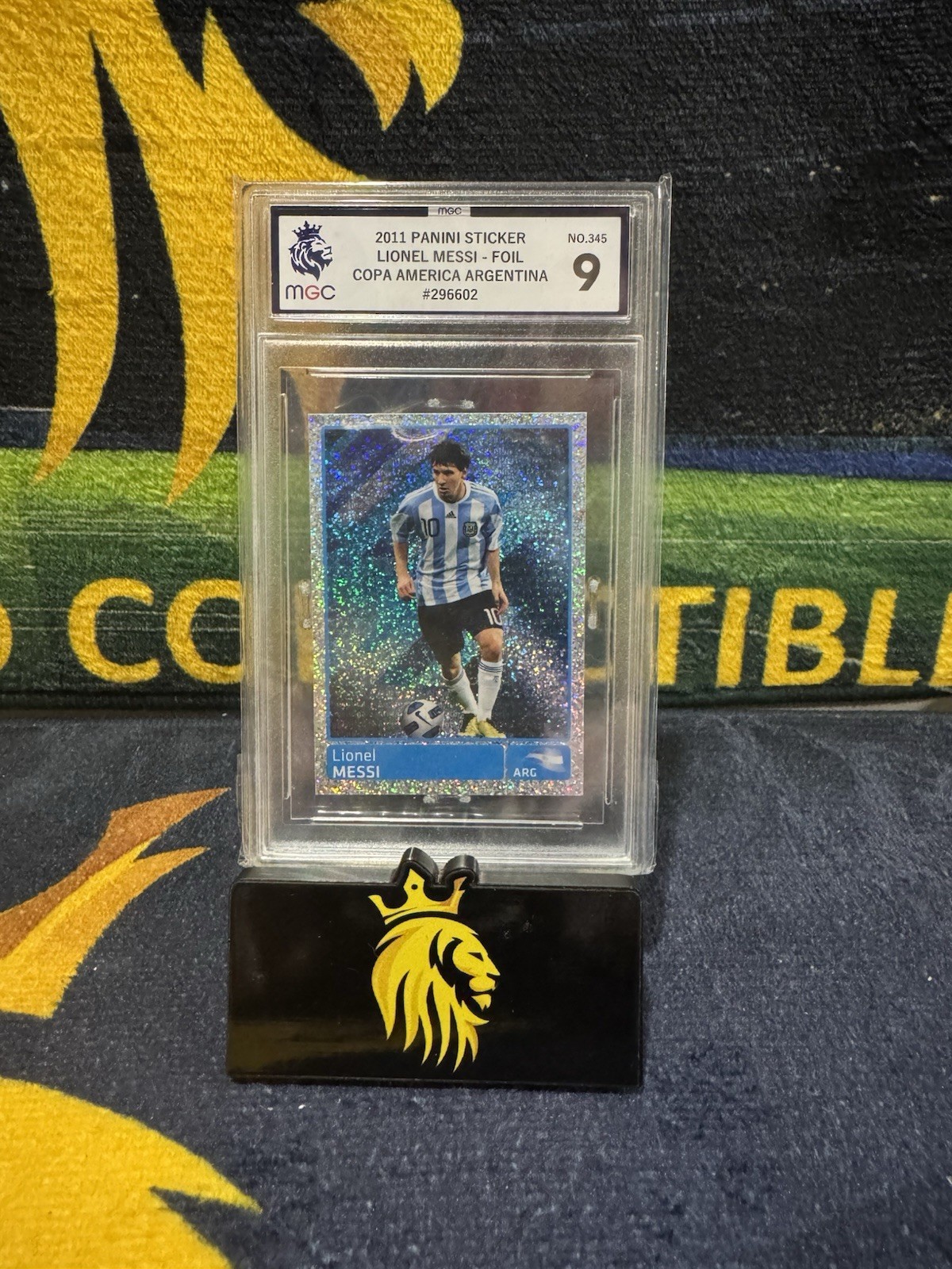 Lionel Messi 2011 Copa America Argentina Sticker MGC 9 Not PSA Graded Rare Foil