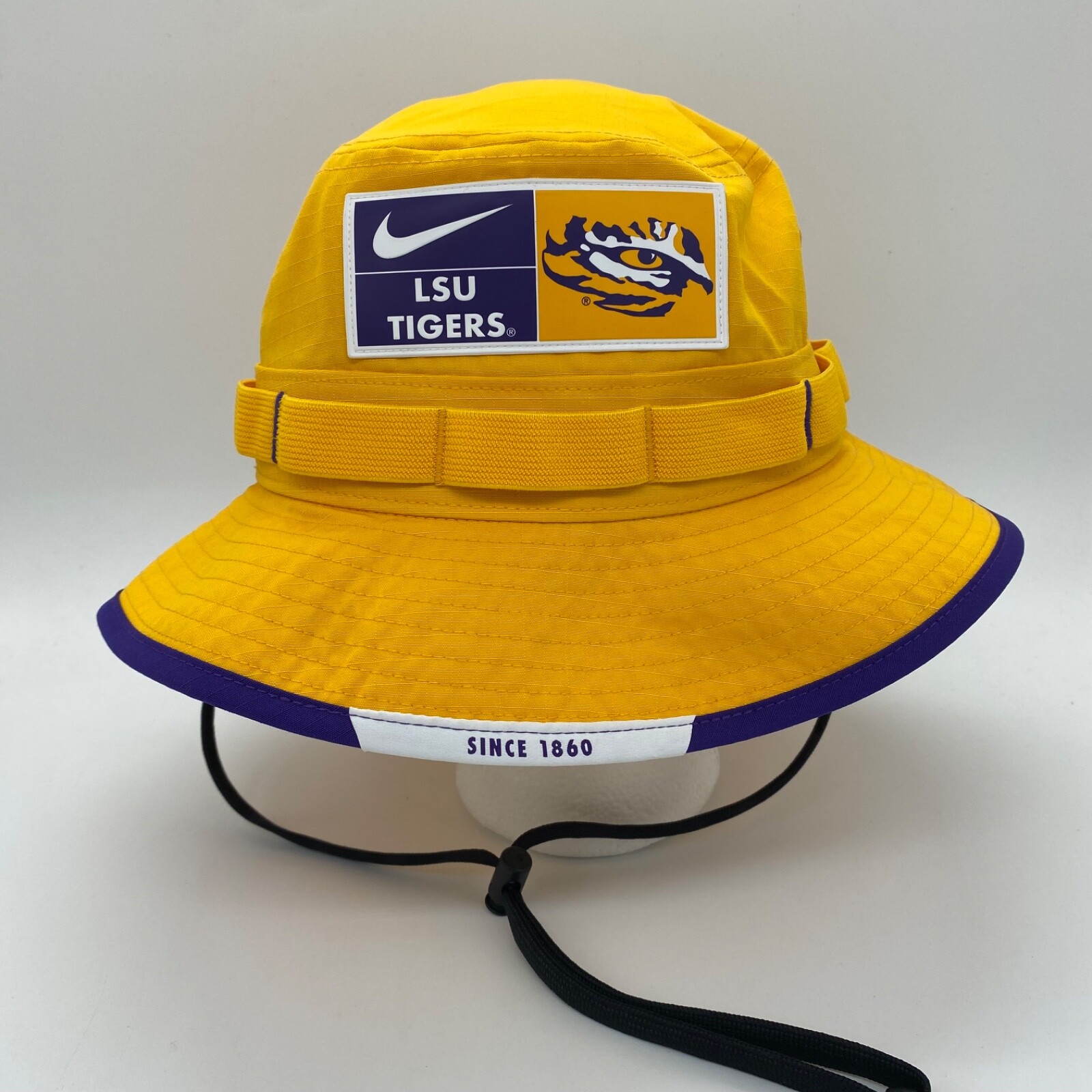 Nike Unisex Adult Dri-Fit LSU Tigers Bonnie Bucket Hat Yellow Purple Size M