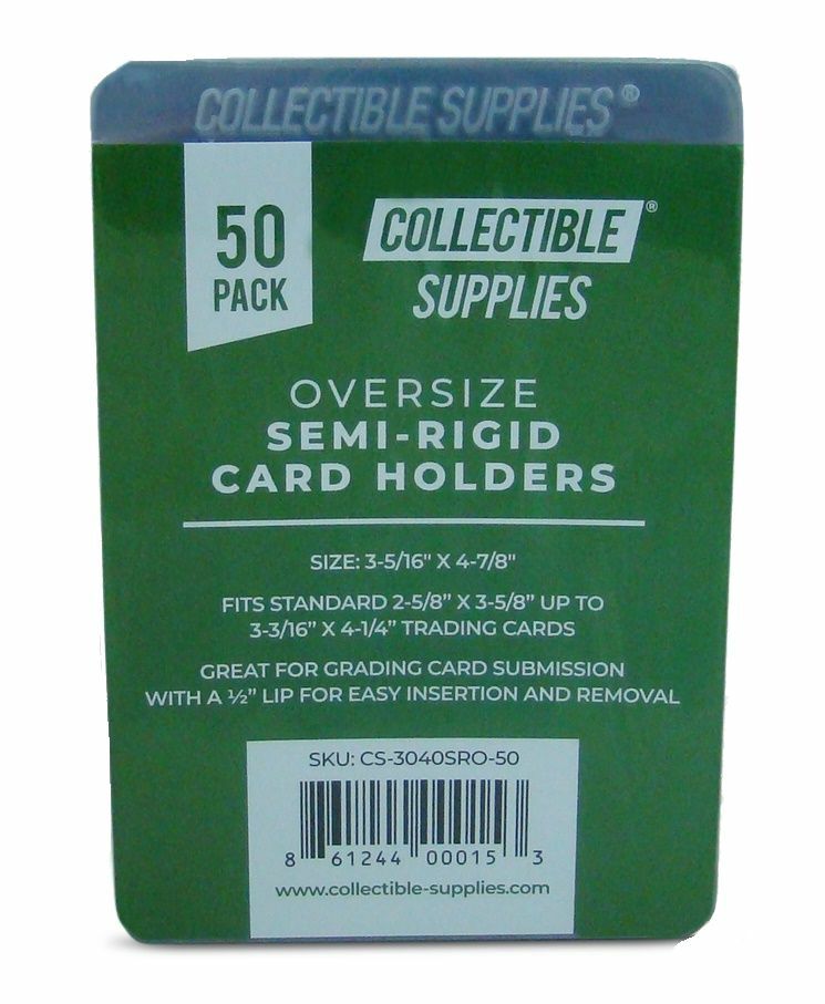 200 TALL Semi-Rigid Card Holders Oversize for sending Graded Cards with 1/2″ Lip