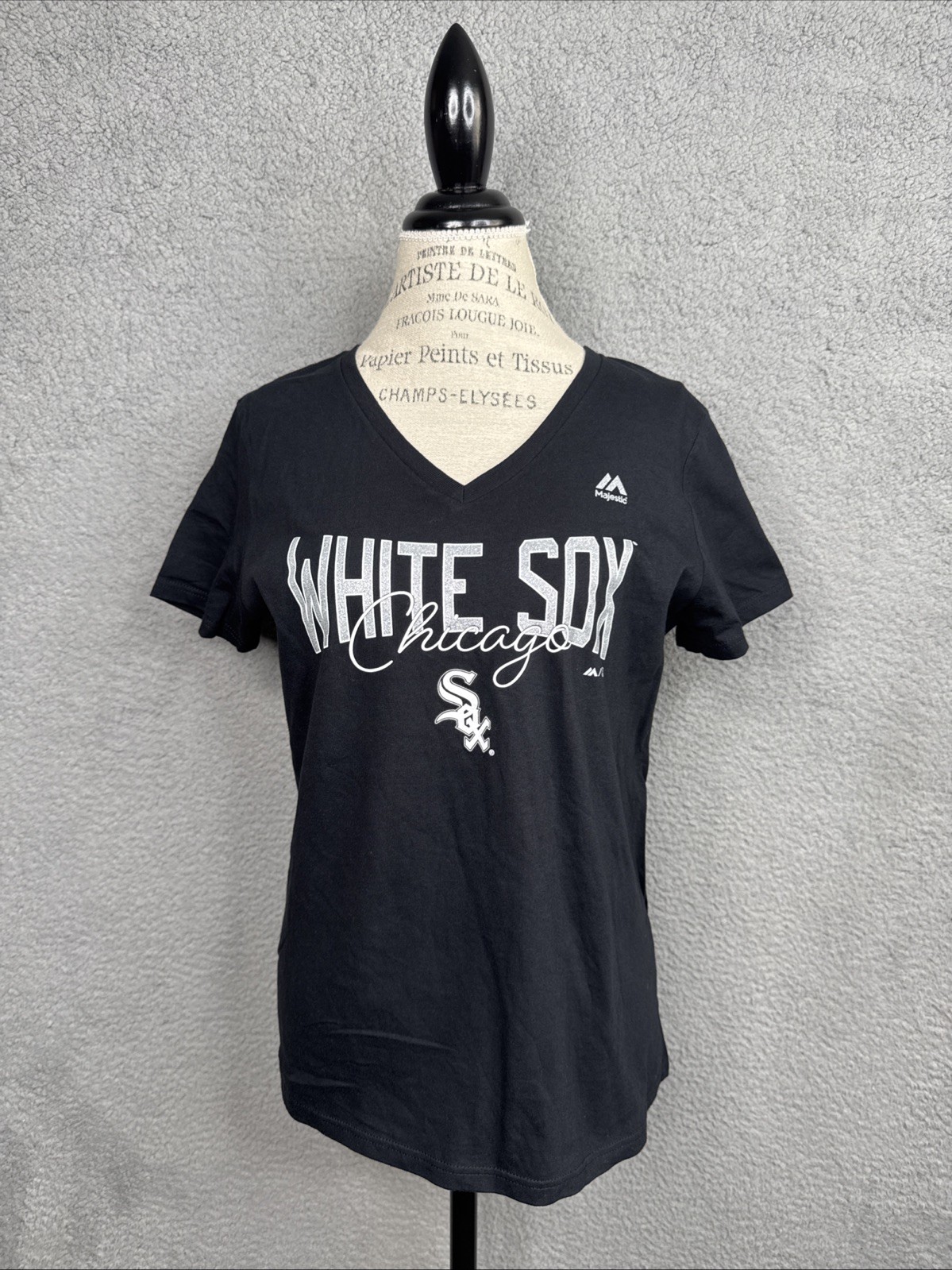 Chicago White Sox Sparkle Team V-Neck T-Shirt Girls Large NWOT
