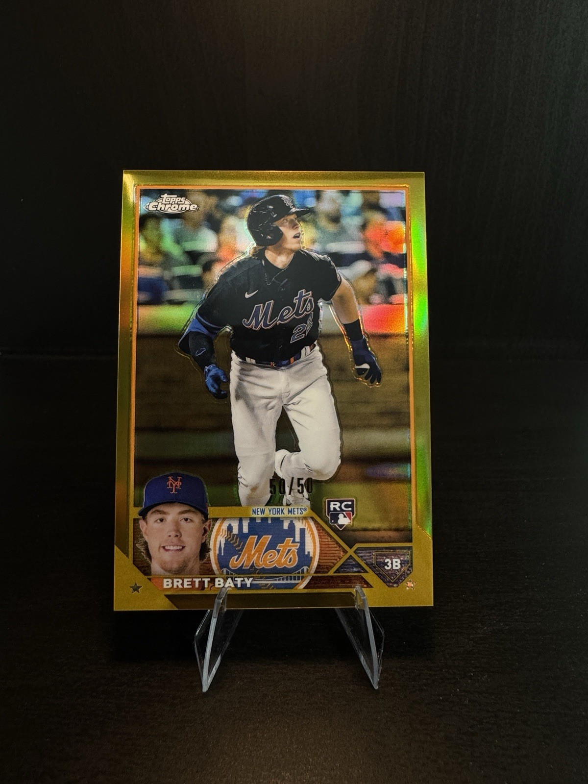 Topps 2023 Chrome Brett Baty RC Rookie Serial Numbered /50 #204 New York Mets