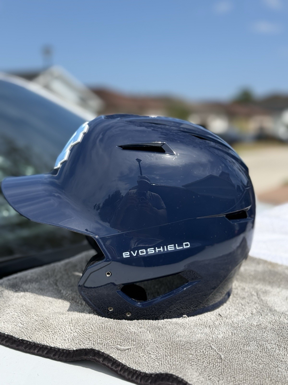 UNC NORTH CAROLINA TARHEELS COLLEGE WORLD SERIES CUSTOM EVOSHIELD BATTING HELMET