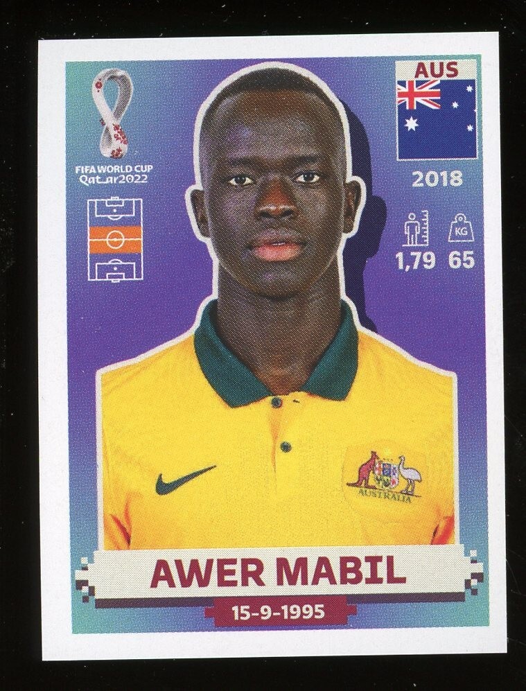 2022 Fifa World Cup Panini Sticker Qatar AWER MABIL Australia AUS14