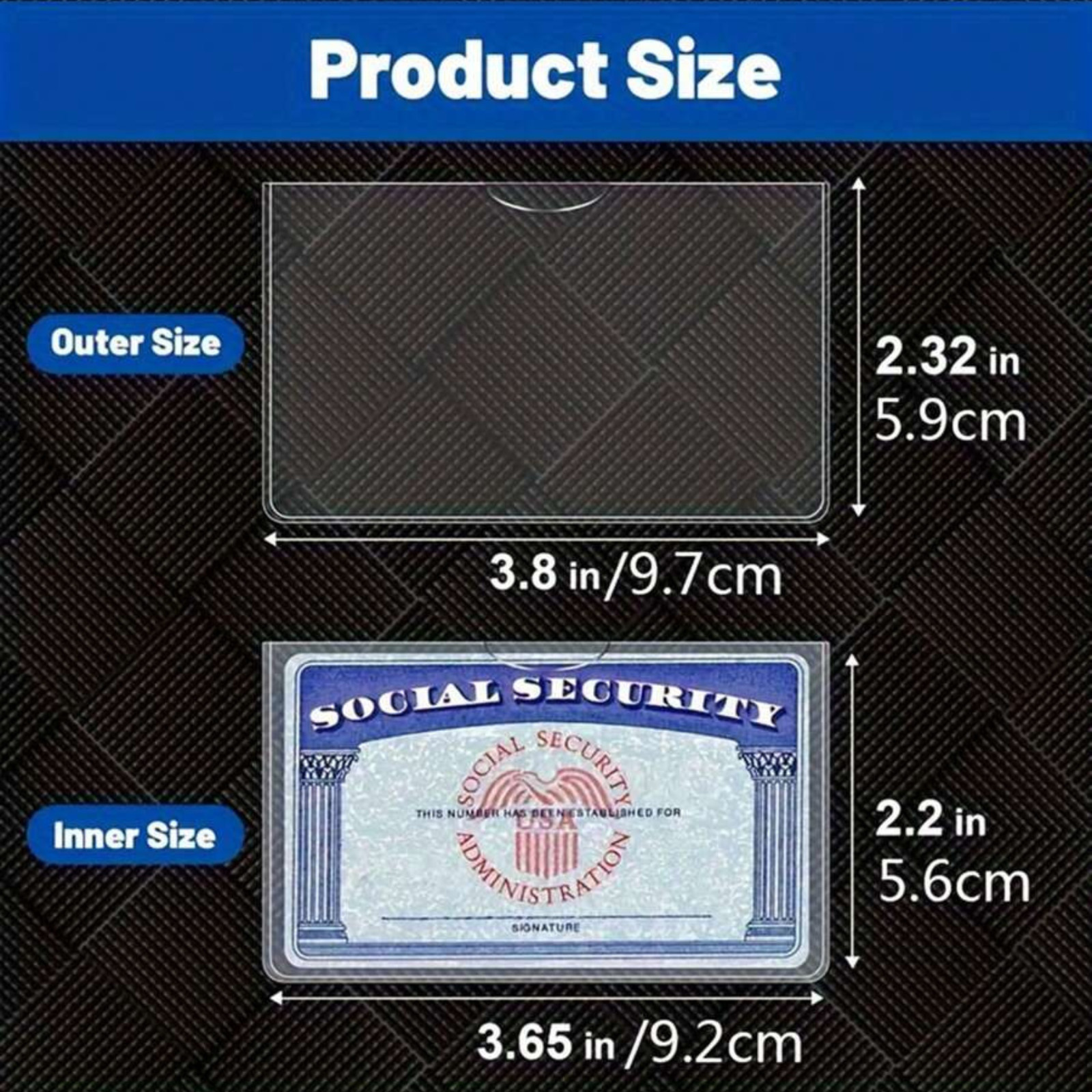 10pcs Card Holder Protector Sleeves Waterproof for ID SSN Medicare Cards Secure